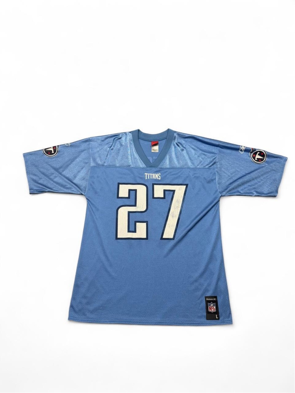 Vintage reebok Tennessee Titans Eddie George #27 NFL jersey blue L mens 2000s